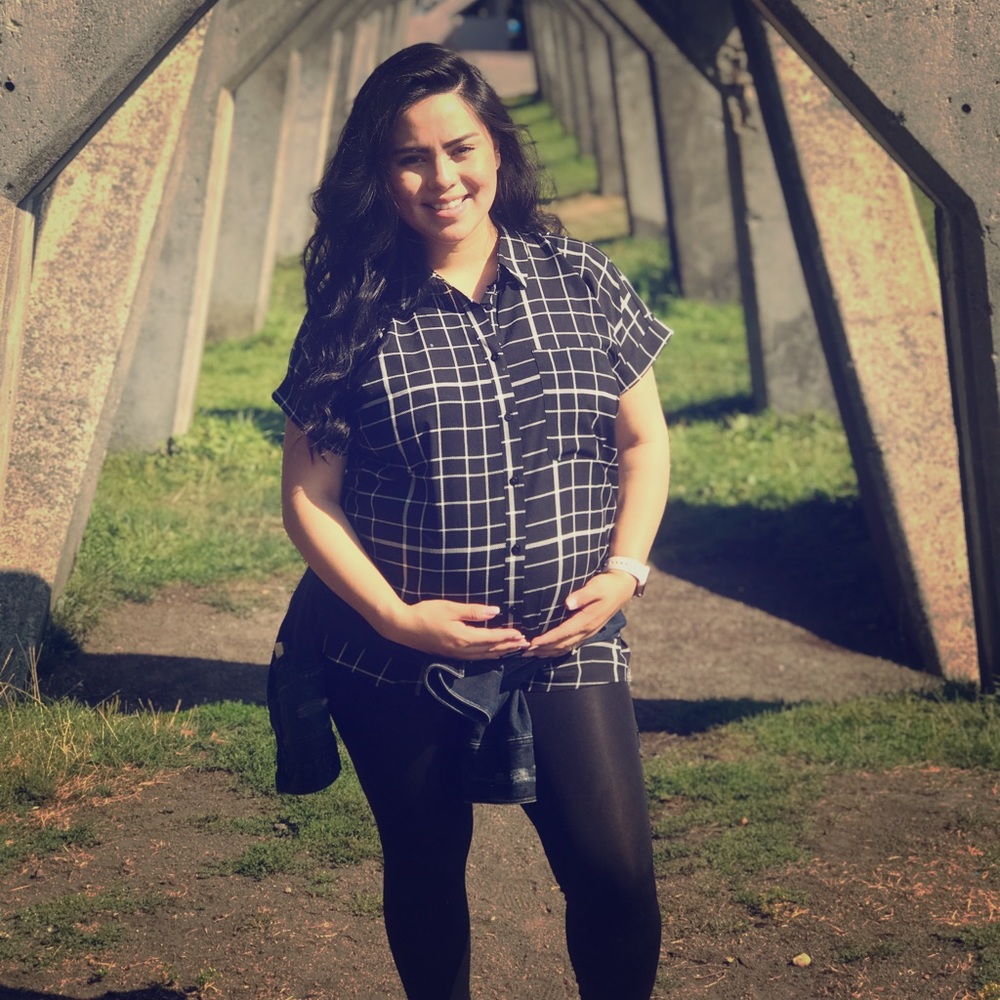 Plaid fashionable roomy blouse